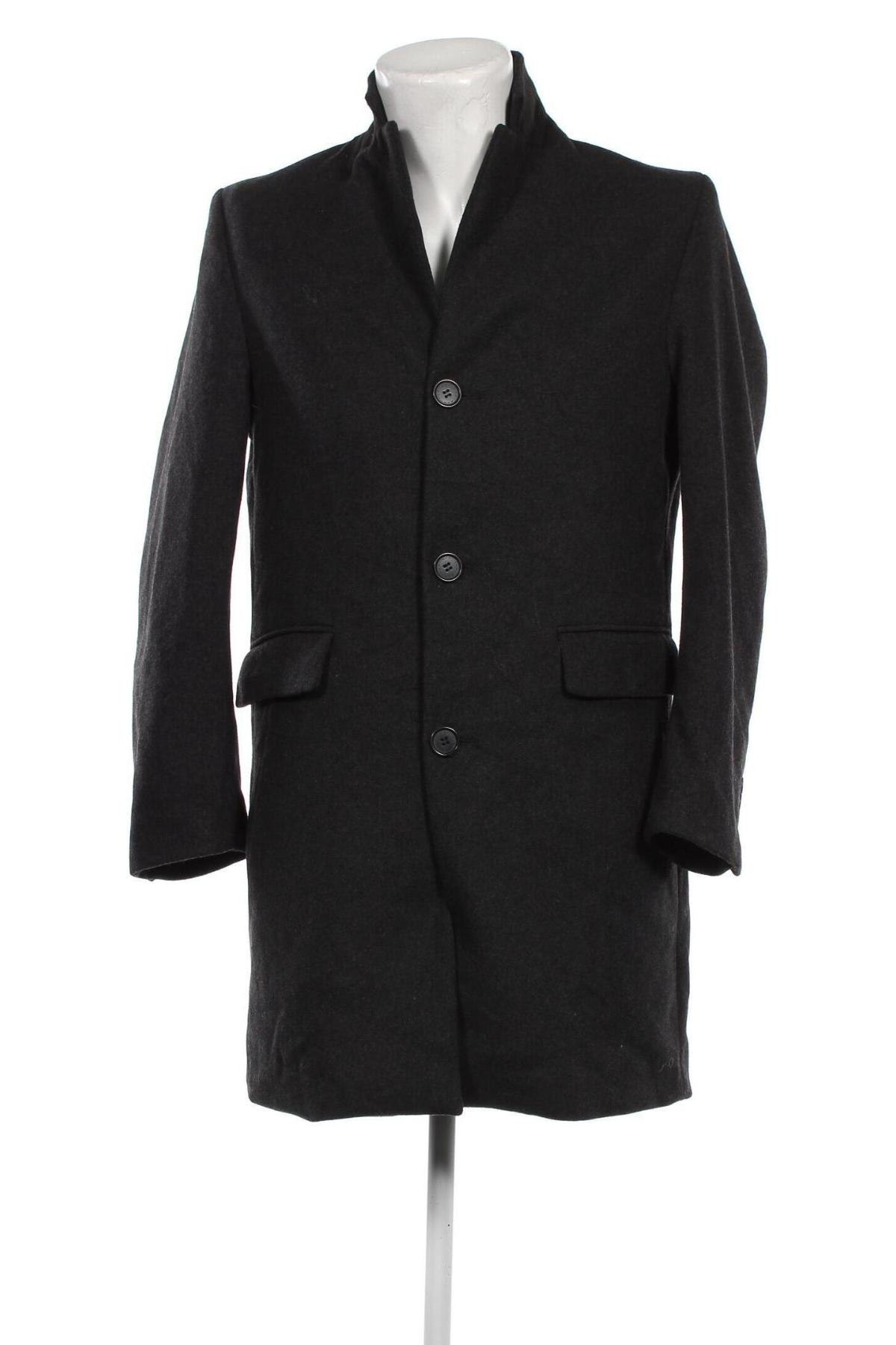 Мъжко палто H&M, Размер S, Цвят Сив, Цена 26,75 лв.