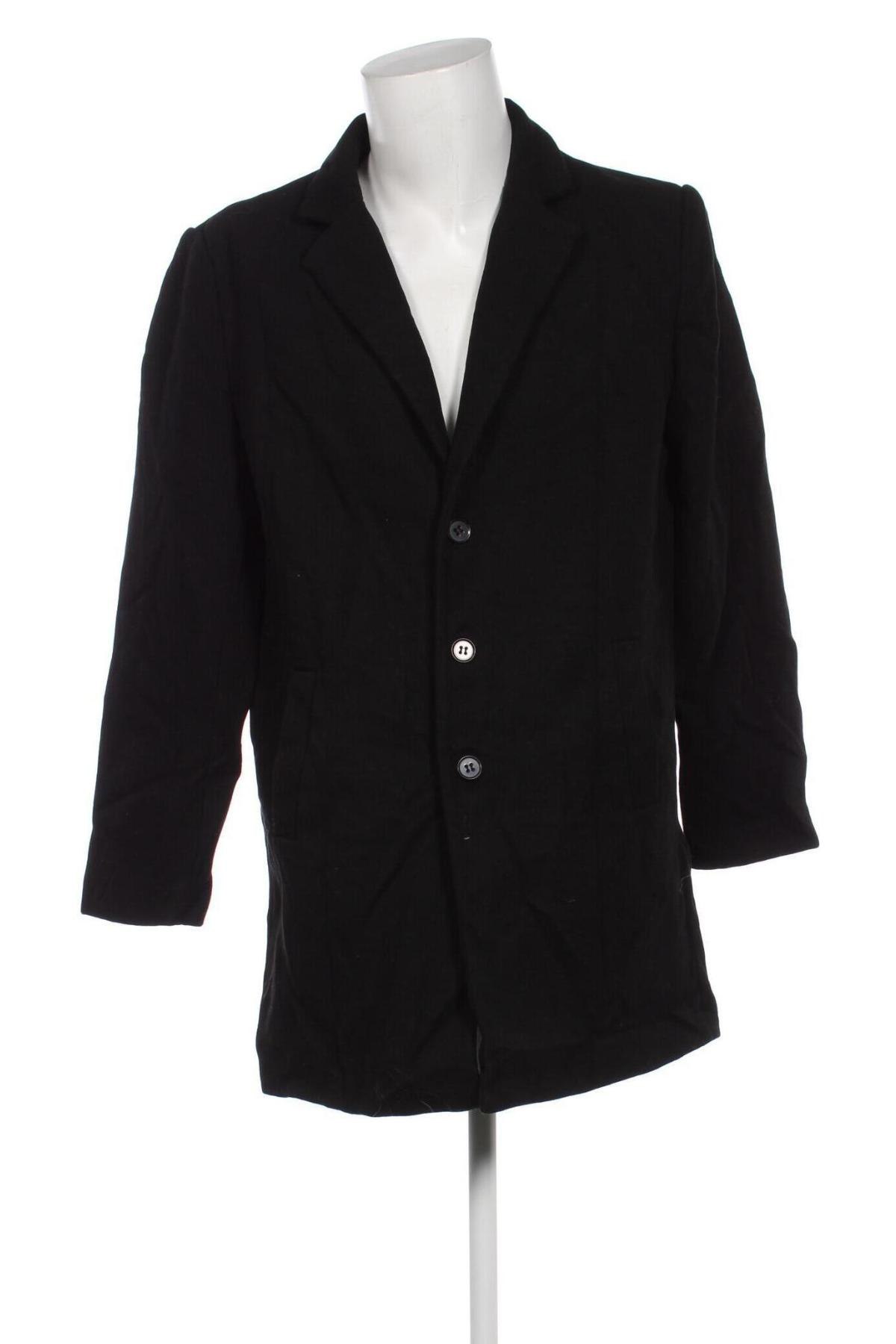 Мъжко палто Kiabi, Размер L, Цвят Черен, Цена 33,17 лв.