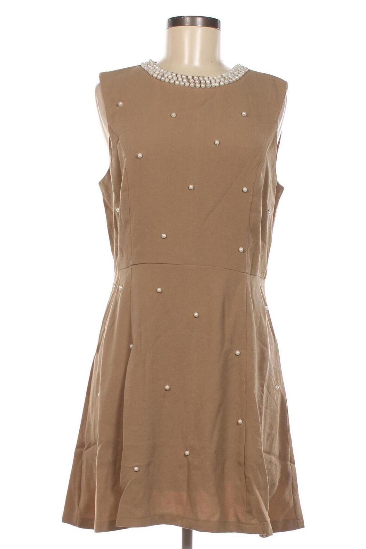 Kleid Goddess London, Größe L, Farbe Beige, Preis 21,88 €