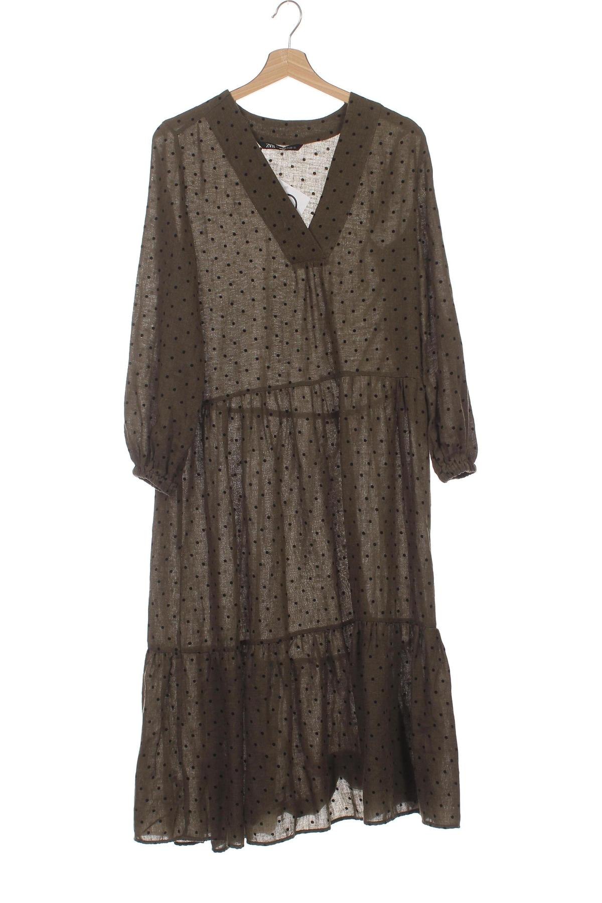 Kleid Zara, Größe XS, Farbe Grün, Preis 10,46 €