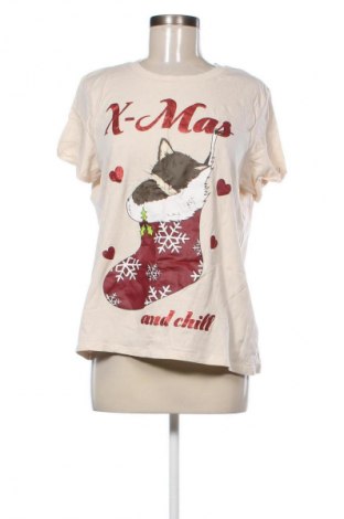 Γυναικείο t-shirt Fb Sister, Μέγεθος XL, Χρώμα  Μπέζ, Τιμή 8,70 €