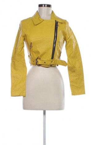 Γυναικείο δερμάτινο μπουφάν NEW COLLECTION, Μέγεθος S, Χρώμα Κίτρινο, Τιμή 39,99 €