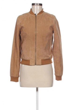 Geacă de piele pentru femei Stradivarius, Mărime S, Culoare Maro, Preț 247,45 Lei