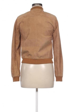 Geacă de piele pentru femei Stradivarius, Mărime S, Culoare Maro, Preț 247,45 Lei