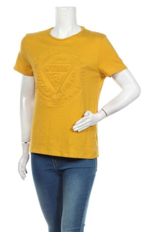 Γυναικείο t-shirt Guess, Μέγεθος M, Χρώμα Κίτρινο, Τιμή 32,78 €