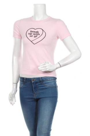 Дамска тениска H&M Divided, Размер S, Цвят Розов, 95% памук, 5% еластан, Цена 22,00 лв.