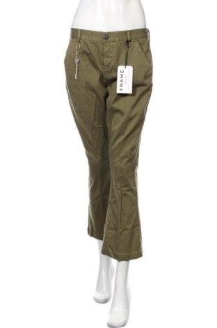Дамски панталон Frame, Размер M, Цвят Зелен, 98% памук, 2% еластан, Цена 171,15 лв.
