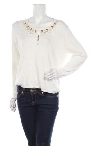 Γυναικείο πουλόβερ Basler, Μέγεθος XL, Χρώμα Λευκό, Λινό, Τιμή 34,64 €