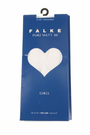Детски чорапогащи Falke, Размер 11-12y/ 152-158 см, Цвят Бял, 95% полиамид, 5% еластан, Цена 17,55 лв.