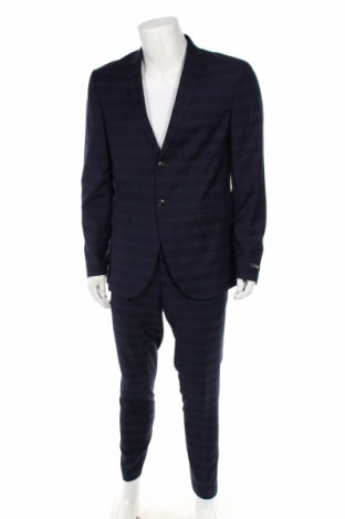 Costum de bărbați Premium By Jack & Jones, Mărime L, Culoare Albastru, 71% poliester, 27% viscoză, 2% elastan, Preț 408,78 Lei
