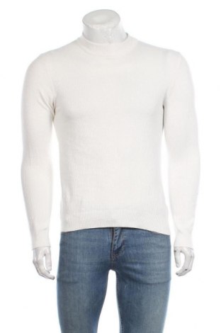 Ανδρικό πουλόβερ Pull&Bear, Μέγεθος S, Χρώμα Λευκό, Βαμβάκι, Τιμή 17,32 €