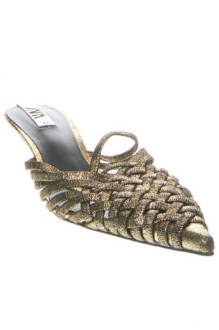 Papuci Zara, Mărime 37, Culoare Auriu, Preț 69,82 Lei