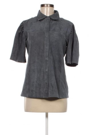 Γυναικείο δερμάτινο πουκάμισο Depeche, Μέγεθος S, Χρώμα Μπλέ, Τιμή 33,40 €