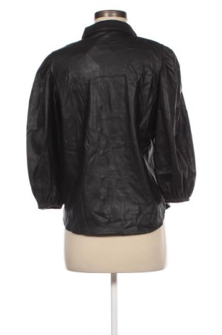 Дамска кожена риза Zara, Размер S, Цвят Черен, Цена 27,00 лв.