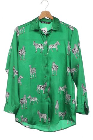 Dámska košeľa  Zara, Veľkosť XS, Farba Zelená, Cena  13,81 €