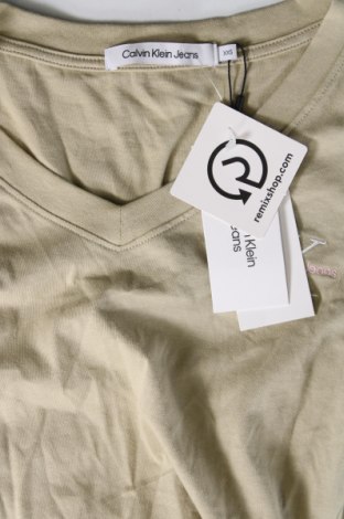 Damen T-Shirt Calvin Klein Jeans, Größe XXS, Farbe Beige, Preis € 19,18