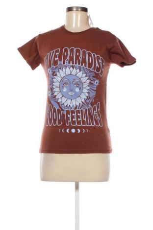 Γυναικείο t-shirt Jennyfer, Μέγεθος XXS, Χρώμα Καφέ, Τιμή 6,82 €