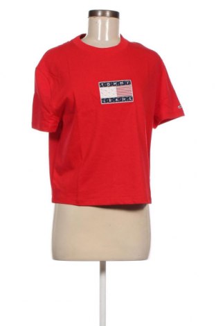 Damen T-Shirt Tommy Jeans, Größe M, Farbe Rot, Preis 22,27 €