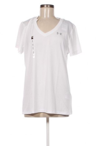 Γυναικείο t-shirt Under Armour, Μέγεθος L, Χρώμα Λευκό, Τιμή 19,18 €