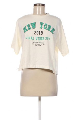 Damen T-Shirt Viral Vibes, Größe M, Farbe Ecru, Preis 10,21 €