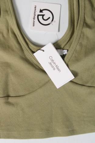 Γυναικείο αμάνικο μπλουζάκι Calvin Klein Jeans, Μέγεθος XS, Χρώμα Πράσινο, Τιμή 31,96 €