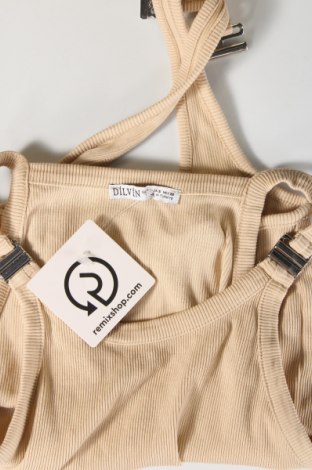Γυναικείο αμάνικο μπλουζάκι Dilvin, Μέγεθος S, Χρώμα  Μπέζ, Τιμή 6,65 €