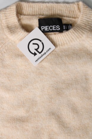 Дамски пуловер Pieces, Размер M, Цвят Бежов, Цена 12,15 лв.