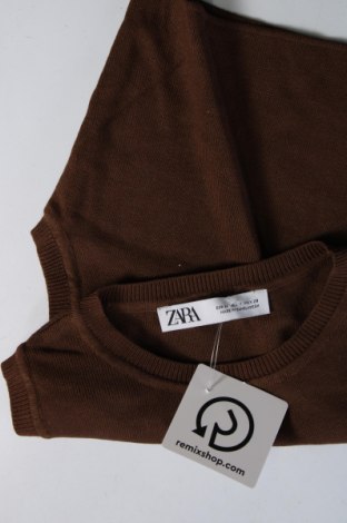 Дамски пуловер Zara, Размер M, Цвят Кафяв, Цена 8,10 лв.