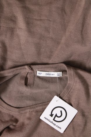 Дамски пуловер Zara Knitwear, Размер L, Цвят Кафяв, Цена 12,15 лв.