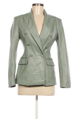 Дамско кожено сако Zara, Размер XS, Цвят Зелен, Цена 28,80 лв.