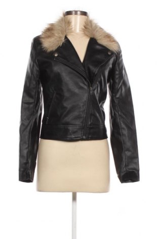 Дамско кожено яке H&M Divided, Размер S, Цвят Черен, Цена 19,60 лв.