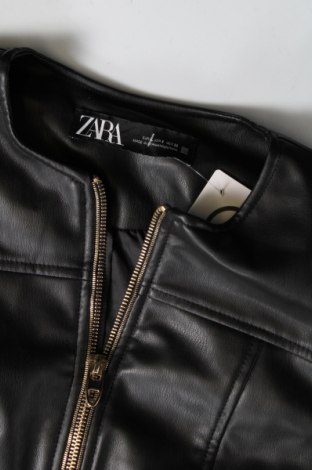 Дамско кожено яке Zara, Размер S, Цвят Черен, Цена 24,60 лв.