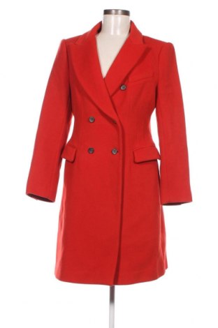 Дамско палто Zara, Размер L, Цвят Червен, Цена 67,82 лв.
