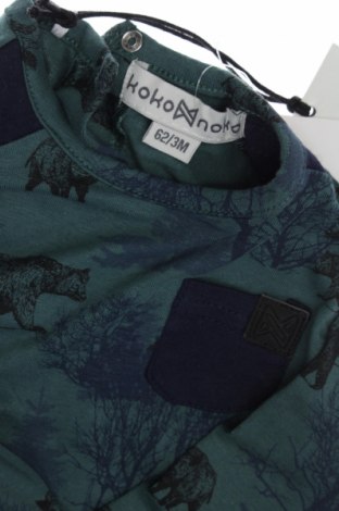 Детска блуза Koko Noko, Размер 3-6m/ 62-68 см, Цвят Зелен, Цена 10,64 лв.