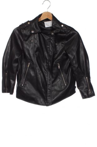 Dětská kožená bunda  Zara, Velikost 7-8y/ 128-134 cm, Barva Černá, Cena  244,00 Kč