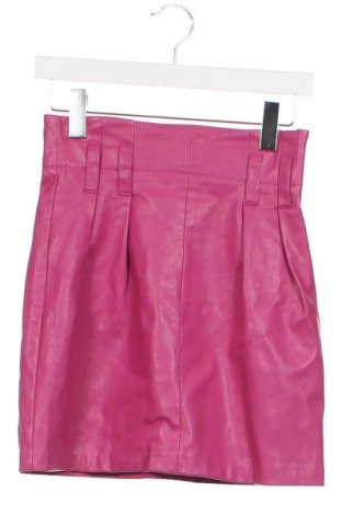 Кожена пола Zara, Размер XS, Цвят Розов, Цена 11,99 лв.