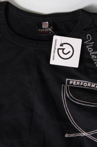Ανδρική μπλούζα Violento, Μέγεθος L, Χρώμα Μαύρο, Τιμή 4,50 €