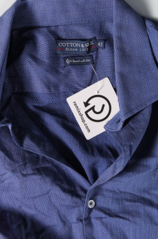 Herrenhemd Cotton&silk, Größe XL, Farbe Blau, Preis 20,18 €
