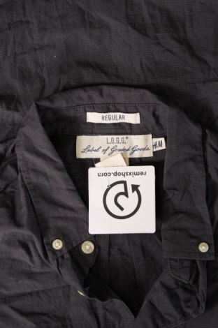 Мъжка риза H&M L.O.G.G., Размер M, Цвят Сив, Цена 13,05 лв.
