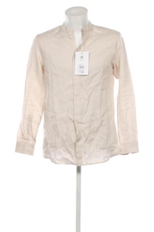 Мъжка риза Knowledge Cotton Apparel, Размер M, Цвят Бежов, Цена 74,40 лв.