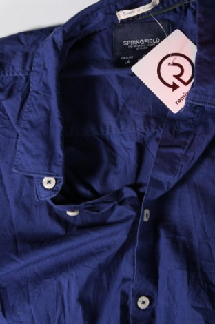 Ανδρικό πουκάμισο Springfield, Μέγεθος L, Χρώμα Μπλέ, Τιμή 7,78 €