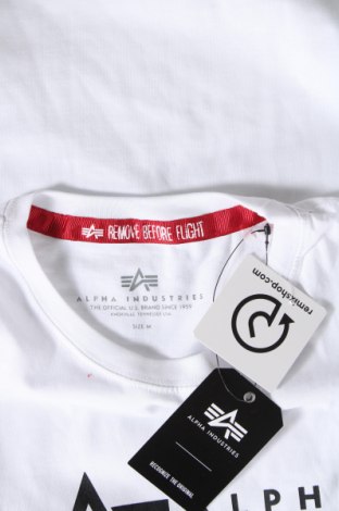 Herren T-Shirt Alpha Industries, Größe M, Farbe Weiß, Preis 28,87 €