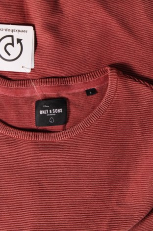 Мъжки пуловер Only & Sons, Размер L, Цвят Червен, Цена 29,00 лв.