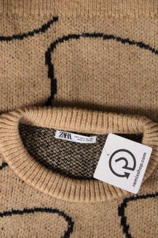 Мъжки пуловер Zara, Размер L, Цвят Бежов, Цена 32,00 лв.