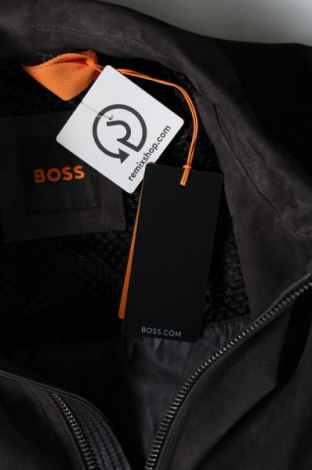 Herren Lederjacke Boss Orange, Größe XL, Farbe Grau, Preis 576,29 €