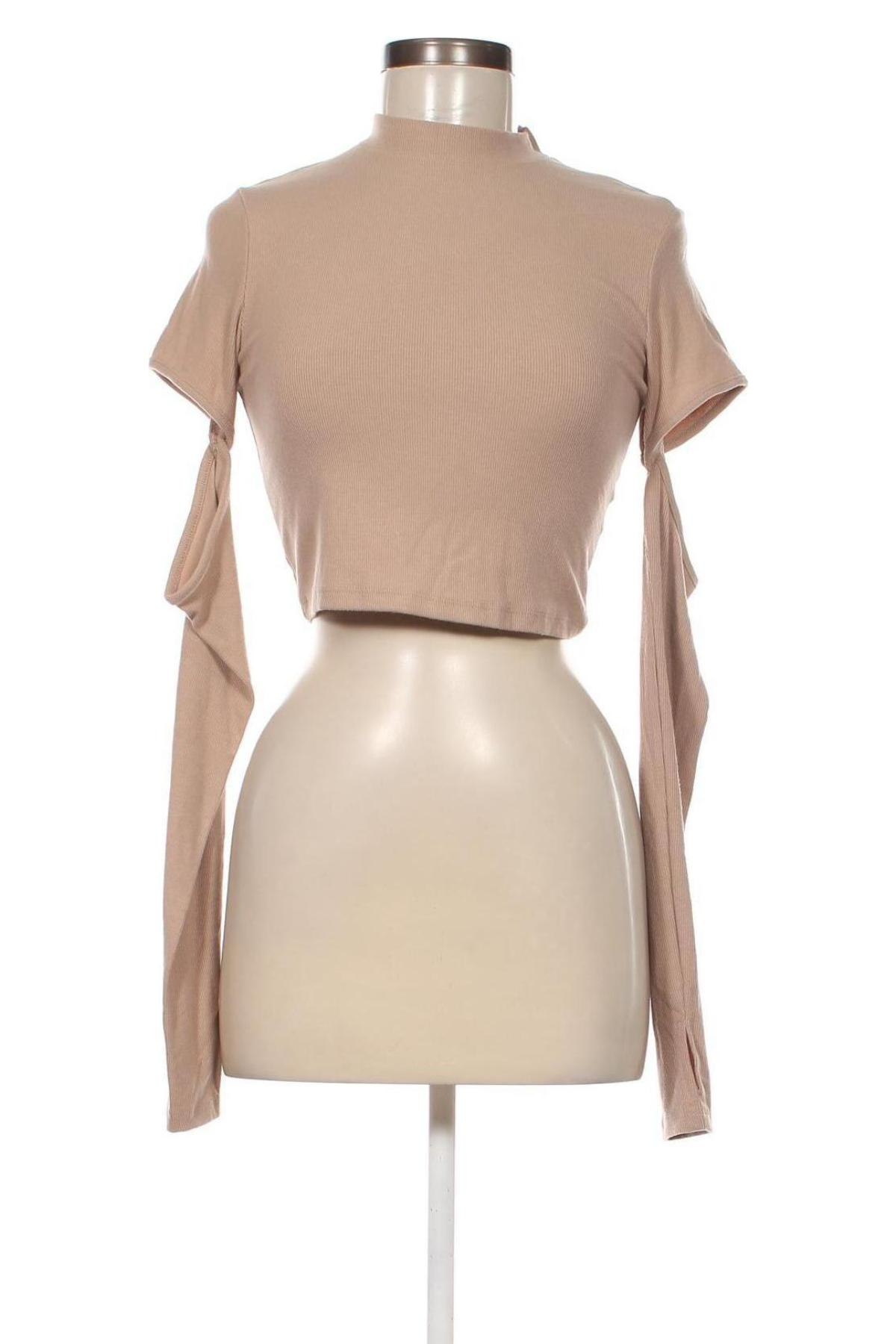 Damen Shirt Bershka, Größe M, Farbe Beige, Preis € 3,99