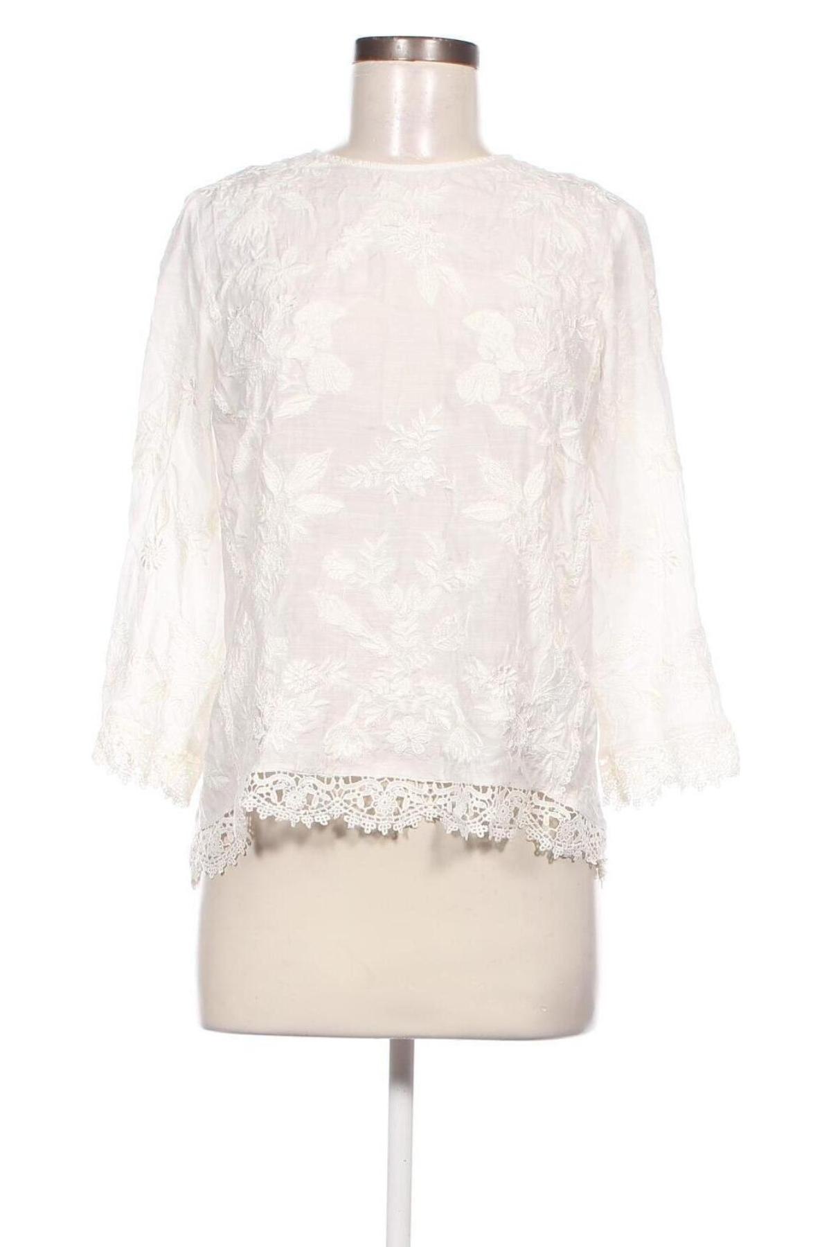 Дамска блуза Zara, Размер M, Цвят Бял, Цена 16,20 лв.