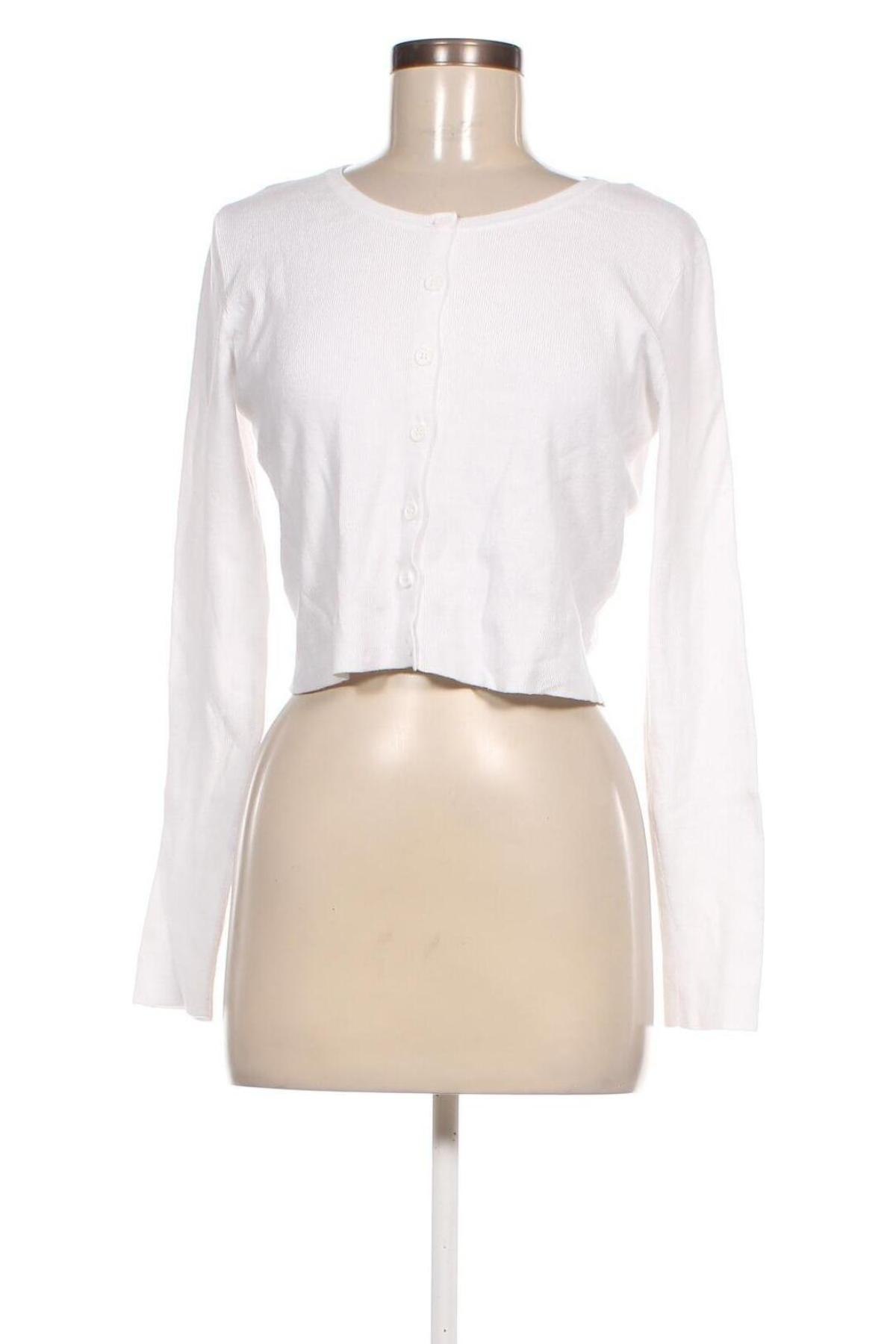 Damen Strickjacke Cropp, Größe M, Farbe Weiß, Preis € 11,55