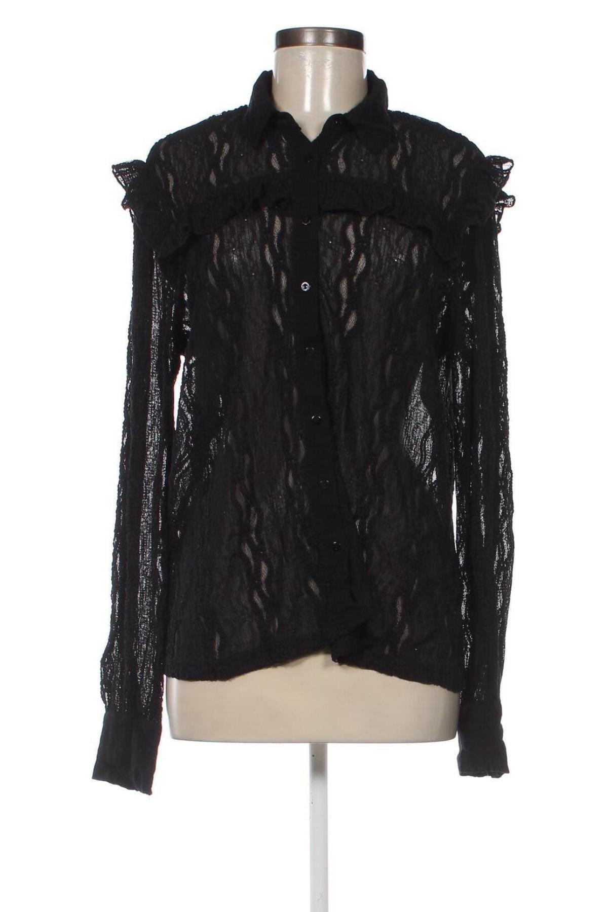 Γυναικείο πουκάμισο, Μέγεθος L, Χρώμα Μαύρο, Τιμή 4,33 €