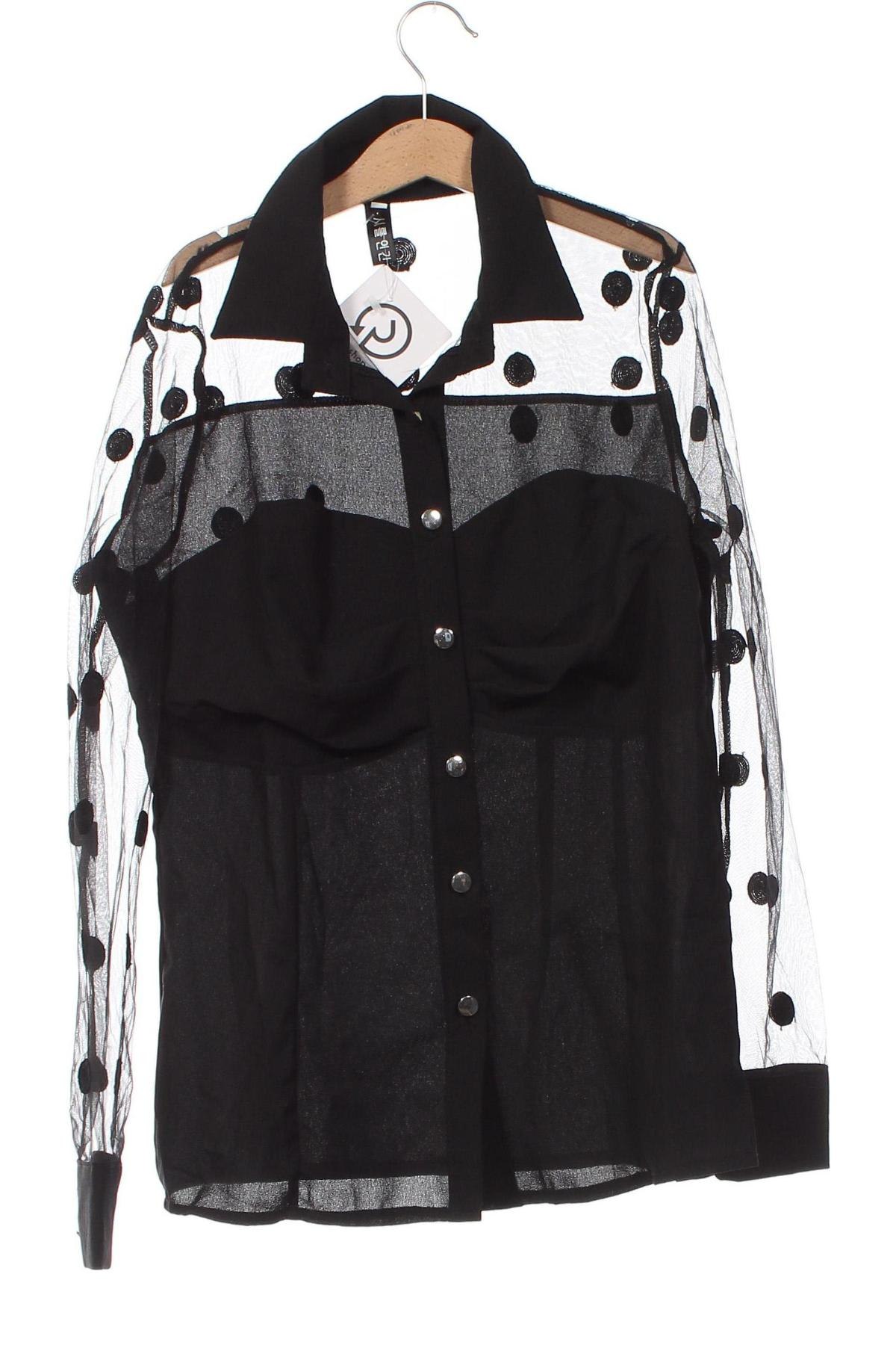 Γυναικείο πουκάμισο, Μέγεθος XS, Χρώμα Μαύρο, Τιμή 6,11 €